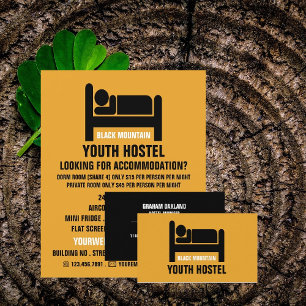 Bed Logo, Hostel Accommodation Advertising Flyer