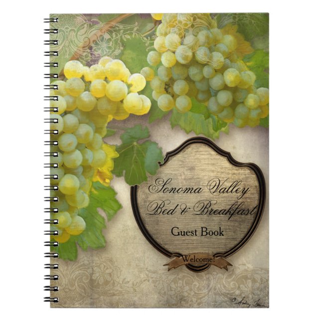 Bed n Breakfast Guest Book Wine Country Vineyard (Front)