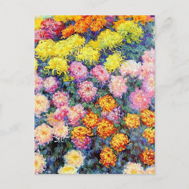 Bed of Chrysanthemums by Monet Postcard (Front)