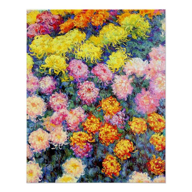 Bed of Chrysanthemums by Monet Poster (Front)