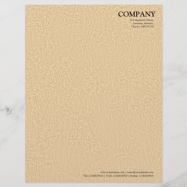 Bed of Daffodils Texture - Pale Orange Brown Letterhead Design (Front)