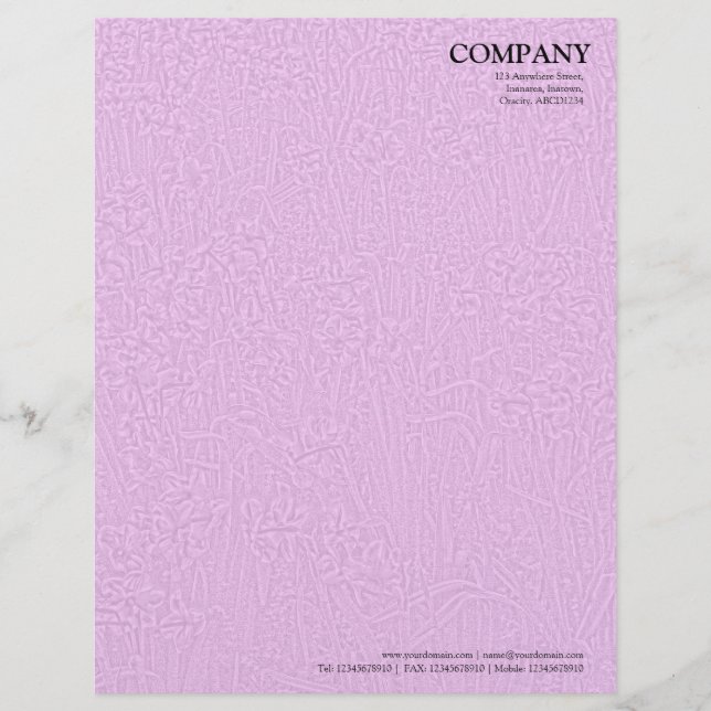 Bed of Daffodils Texture - Pink Letterhead Template (Front)