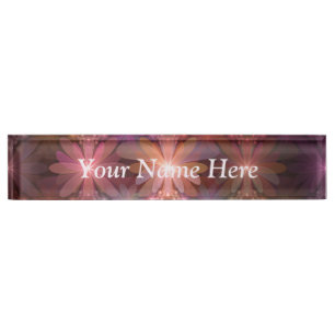 Bed Of Flowers Colourful Abstract Fractal Art Text Nameplate