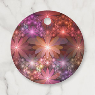Bed Of Flowers Colourful Shiny Abstract Art Custom Favour Tags