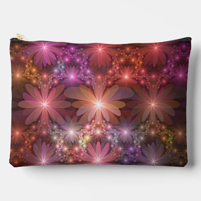 Bed Of Flowers Colourful Shiny Abstract Fractal Ar Accessory Pouch (Front)