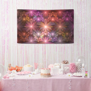 Bed Of Flowers Colourful Shiny Abstract Fractal Ar Banner