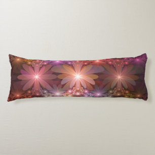 Bed Of Flowers Colourful Shiny Abstract Fractal Ar Body Cushion