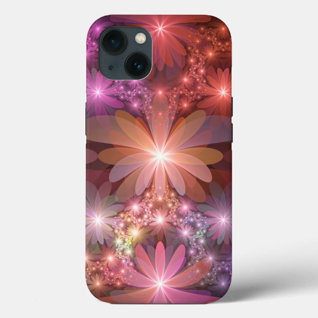 Bed Of Flowers Colourful Shiny Abstract Fractal Ar Case-Mate iPhone Case (Back)