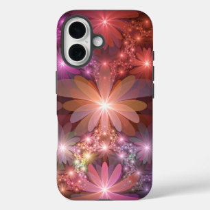 Bed Of Flowers Colourful Shiny Abstract Fractal Ar iPhone 16 Case