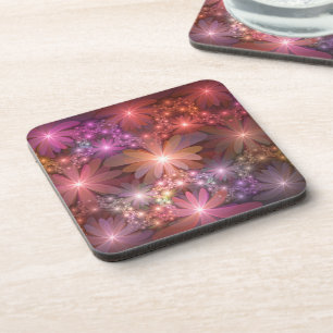 Bed Of Flowers Colourful Shiny Abstract Fractal Ar Coaster