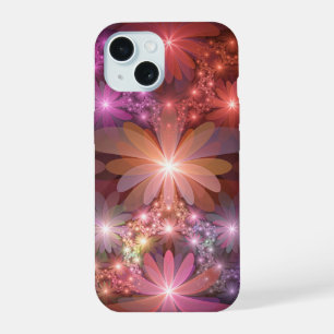 Bed Of Flowers Colourful Shiny Abstract Fractal Ar iPhone 15 Case