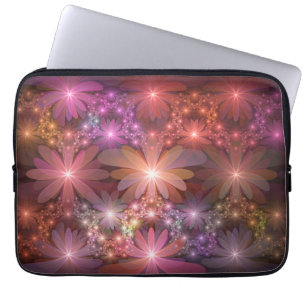 Bed Of Flowers Colourful Shiny Abstract Fractal Ar Laptop Sleeve