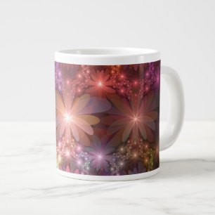 Bed Of Flowers Colourful Shiny Abstract Fractal Ar Large Coffee Mug