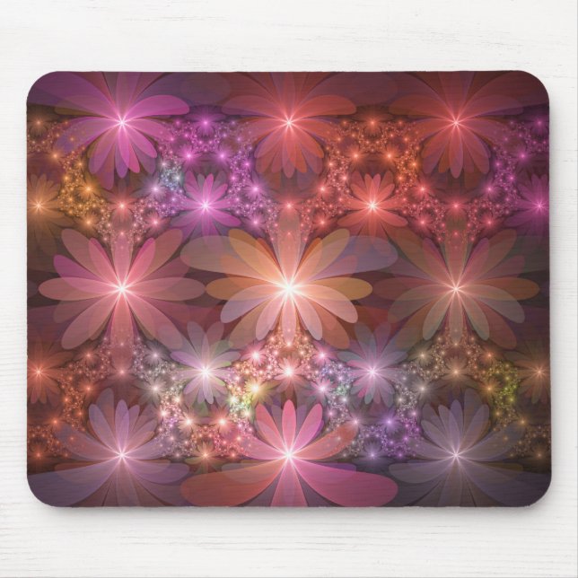Bed Of Flowers Colourful Shiny Abstract Fractal Ar Mouse Mat (Front)