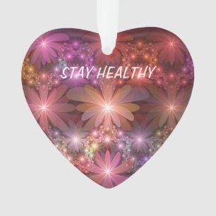 Bed Of Flowers Colourful Shiny Abstract Fractal Ar Ornament