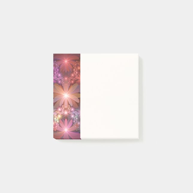 Bed Of Flowers Colourful Shiny Abstract Fractal Ar Post-it Notes (Front)