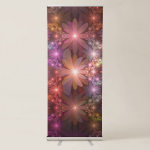 Bed Of Flowers Colourful Shiny Abstract Fractal Ar Retractable Banner