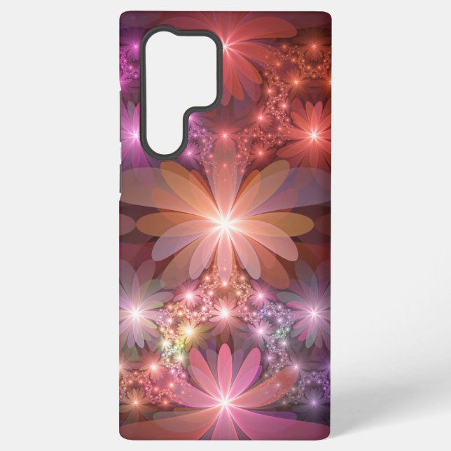 Bed Of Flowers Colourful Shiny Abstract Fractal Ar Samsung Galaxy S22 Ultra Case (Back)