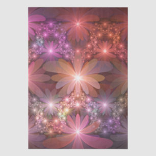 Bed Of Flowers Colourful Shiny Abstract Fractal Ar Tissue Paper