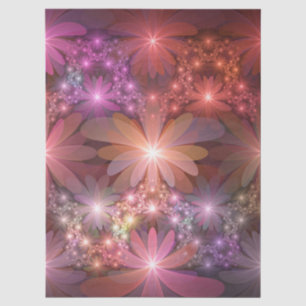 Bed Of Flowers Colourful Shiny Abstract Fractal Ar Tissue Paper