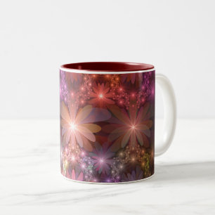 Bed Of Flowers Colourful Shiny Abstract Fractal Ar Two-Tone Coffee Mug