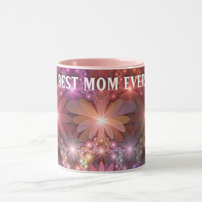 Bed Of Flowers Shiny Abstract Fractal Art Best Mum Mug (Center)