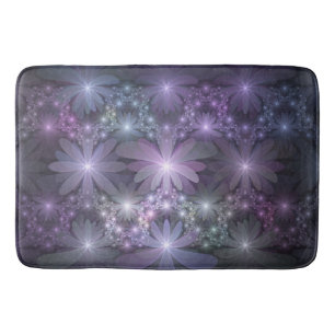 Bed of Flowers Trendy Shiny Abstract Fractal Art Bath Mat