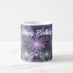 Bed of Flowers Trendy Shiny Abstract Fractal Art Coffee Mug