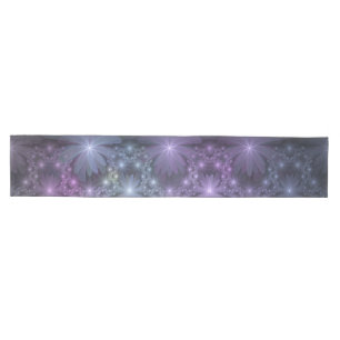 Bed of Flowers Trendy Shiny Abstract Fractal Art Medium Table Runner