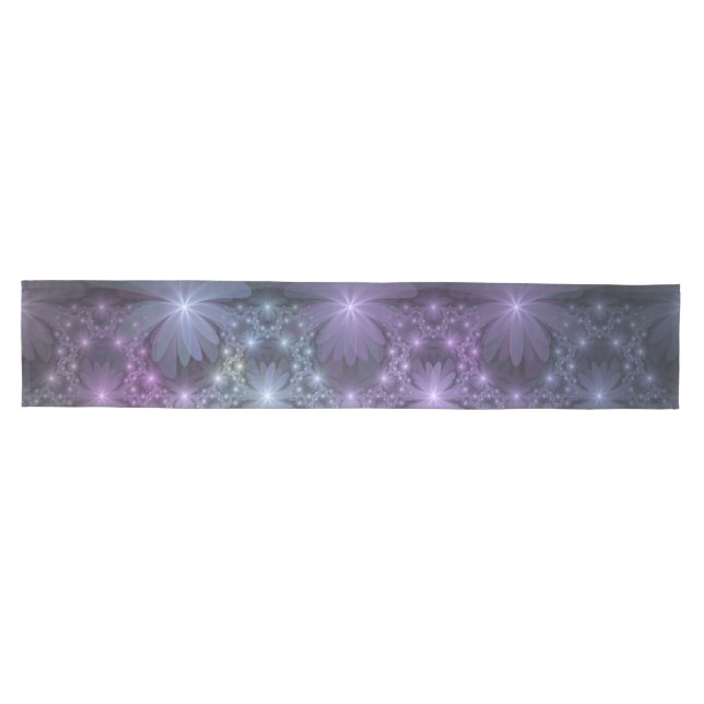 Bed of Flowers Trendy Shiny Abstract Fractal Art Medium Table Runner (Horizontal)