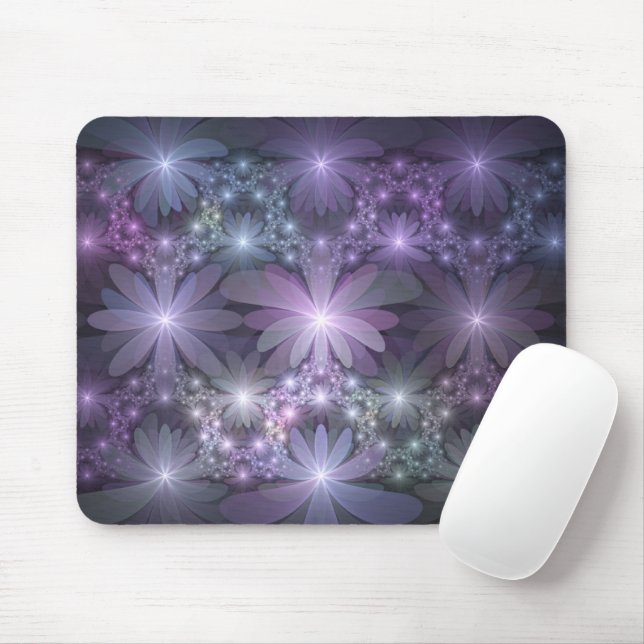Bed of Flowers Trendy Shiny Abstract Fractal Art Mouse Mat (With Mouse)