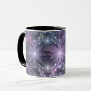 Bed of Flowers Trendy Shiny Abstract Fractal Art Mug