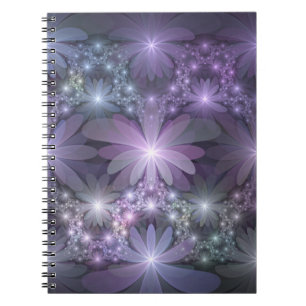 Bed of Flowers Trendy Shiny Abstract Fractal Art Notebook