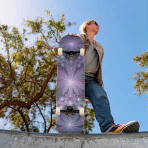 Bed of Flowers Trendy Shiny Abstract Fractal Art Skateboard