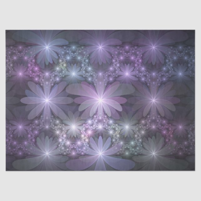 Bed of Flowers Trendy Shiny Abstract Fractal Art Tissue Paper (Front)
