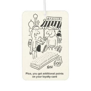 Bed of Nails at a Bazaar Cartoon Car Air Freshener