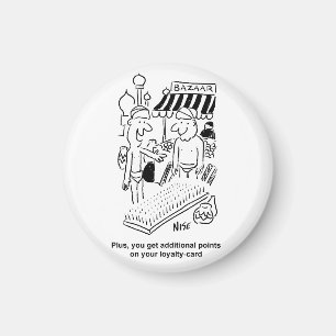 Bed of Nails at a Bazaar Cartoon Magnet