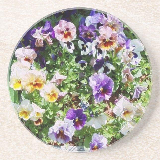 Bed of Pansies Coasters (Front)