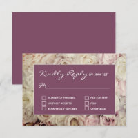 Bed of Roses & Amaranth Pink RSVP Cards