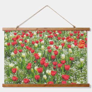 Bed of Tulips, Gorsedd Gardens, Cardiff, Wales. Hanging Tapestry