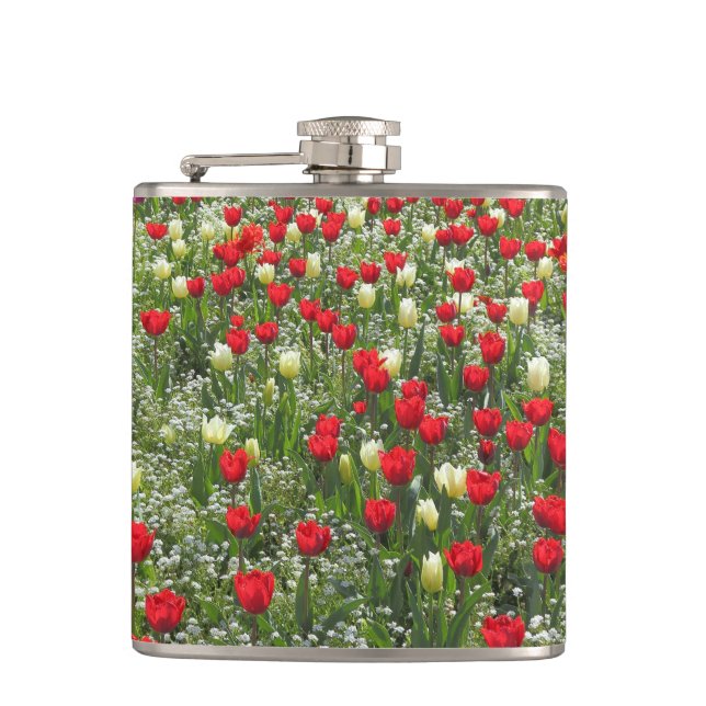 Bed of Tulips Hip Flask (Front)