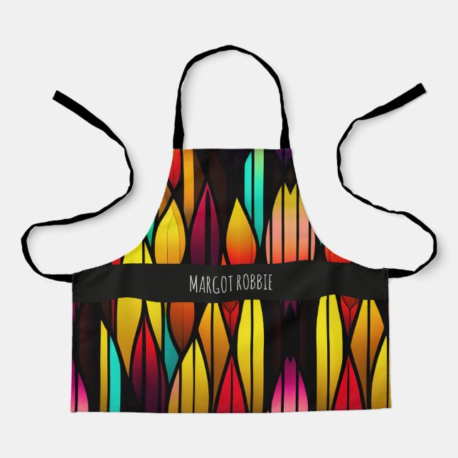 Bed Stained Glass cattails Mosaic Pattern Apron (Front)