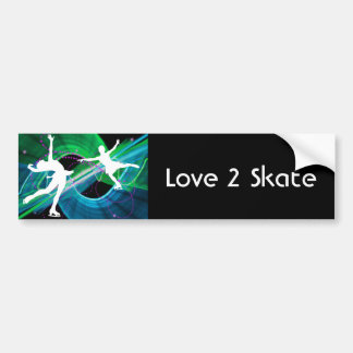 Bedazzled Figure Skaters Ice Skating Bumper Sticker