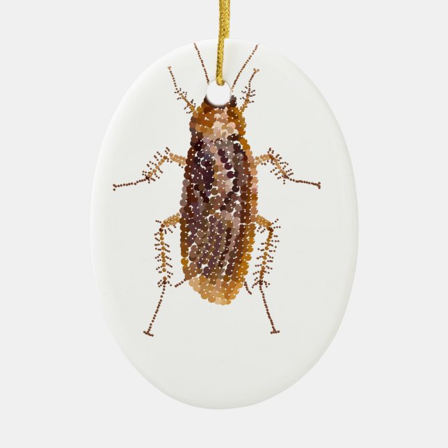 BEDAZZLED ROACH CERAMIC TREE DECORATION (Front)