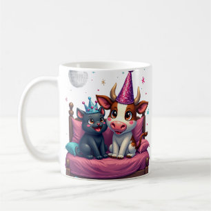 Bedazzled Stuff Aesthetic Party Cat Cow Sequin Gli Coffee Mug