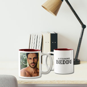 Beddu Bello Sicilian/Italian Handsome Guy Photo Two-Tone Coffee Mug