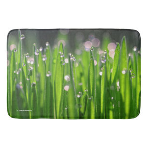 Bedewed Wheatgrass in the Morning Light Bath Mat