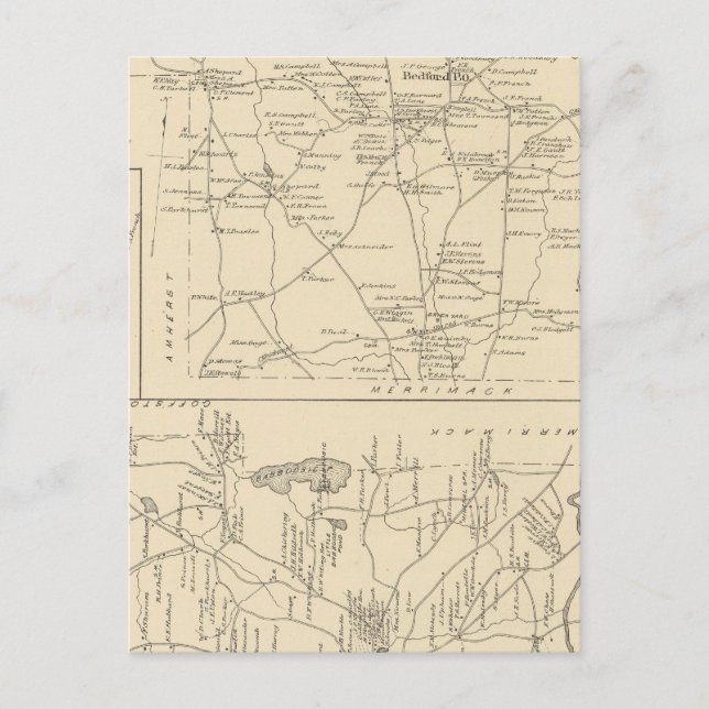 Bedford, Amherst, Hillsborough Co Postcard (Front)