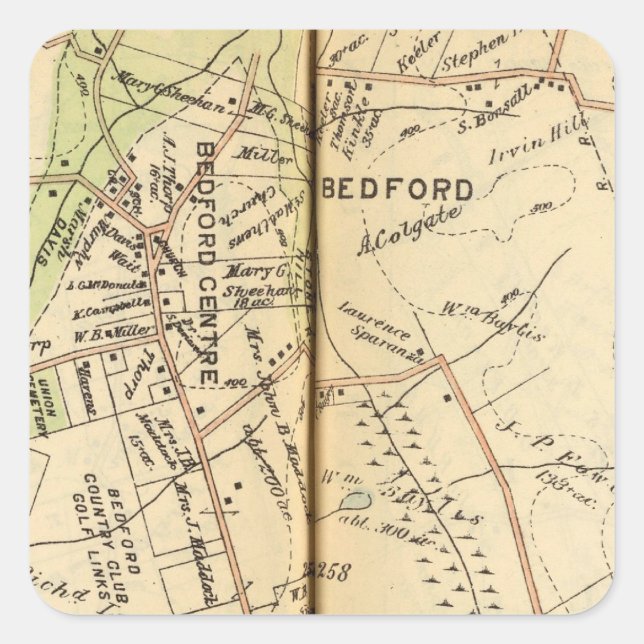 Bedford, New York 2 Square Sticker (Front)