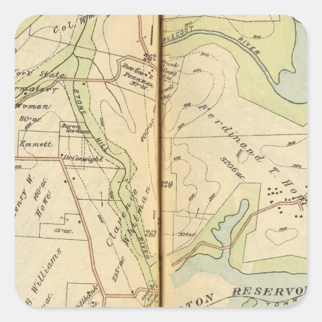 Bedford, New York 3 Square Sticker (Front)